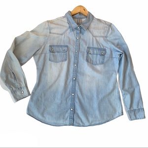 Western Denim Shirt | Denim Co. | Light-wash SZ 12